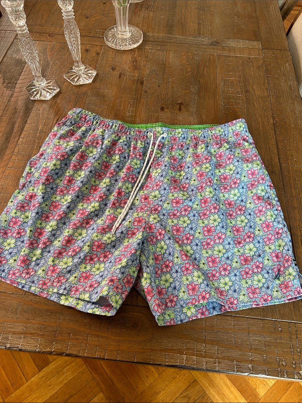 Nautica Floral Swim Trunks in Pink, Blue & Green